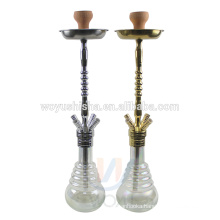 Guangzhou WOYU 4 hose zinc alloy shisha pipe glass hookah for sale